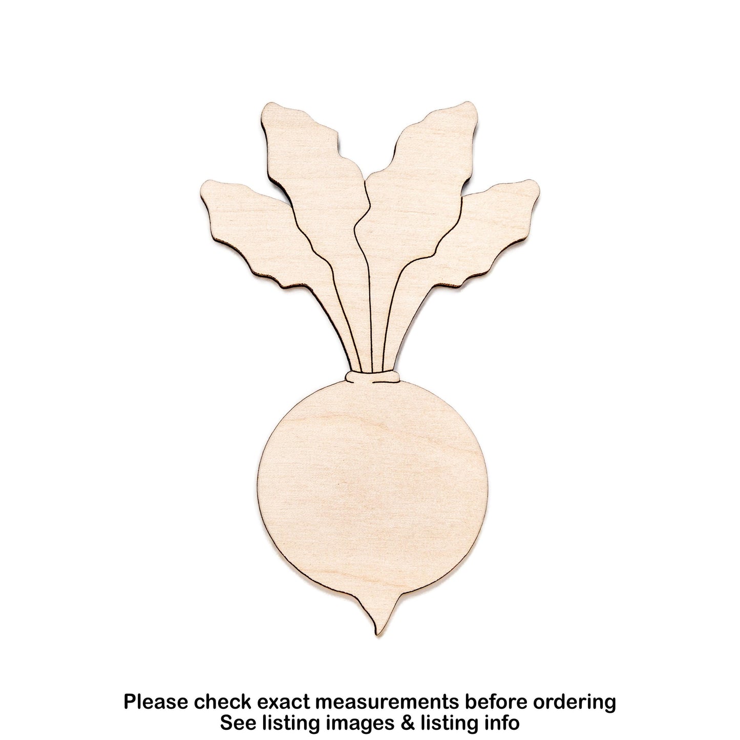 Radish Detailed Wood Cutout - Laser Cut Unfinished Craft Shape - Multiple Sizes