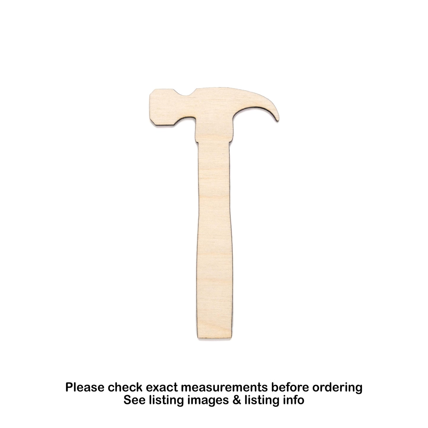 Hammer Blank Wood Cutout - Laser Cut Unfinished Craft Shape - Multiple Sizes
