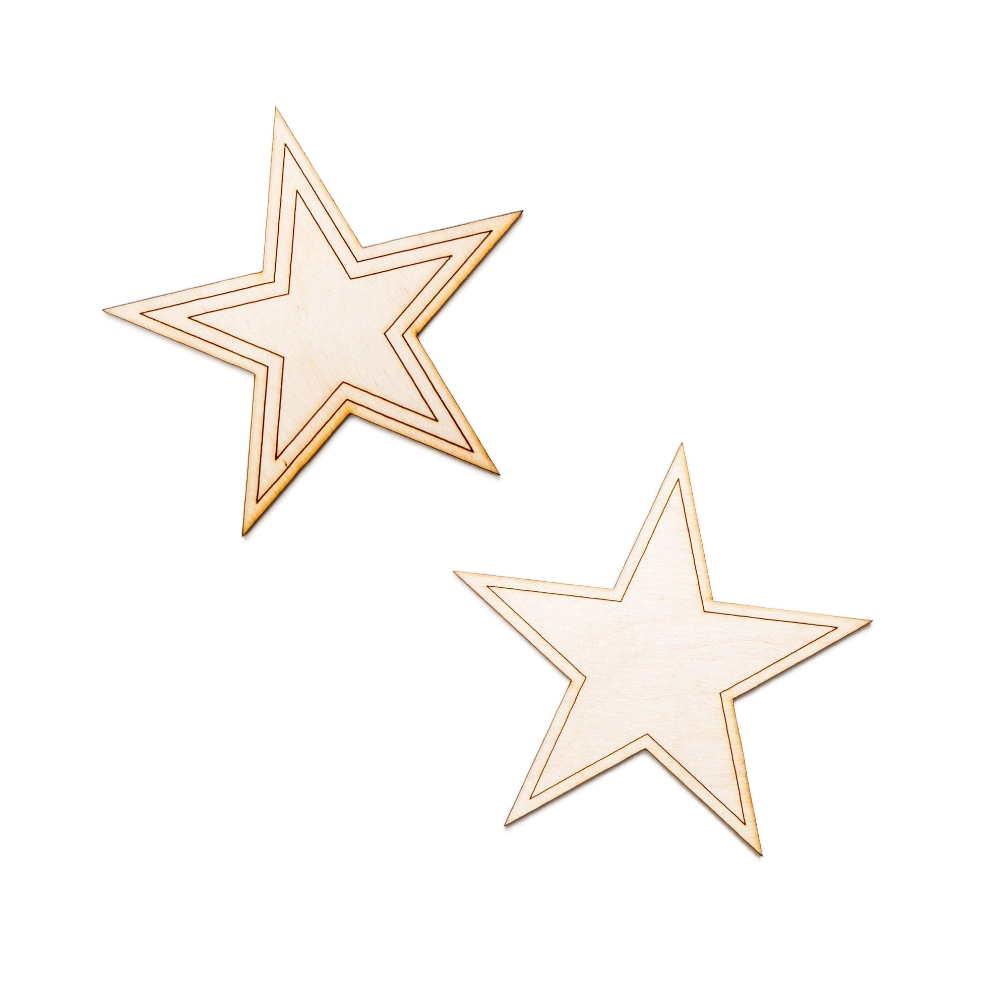 Star With Inner Stars Wood Cutout - Laser Cut Unfinished Craft Shape - Multiple Sizes