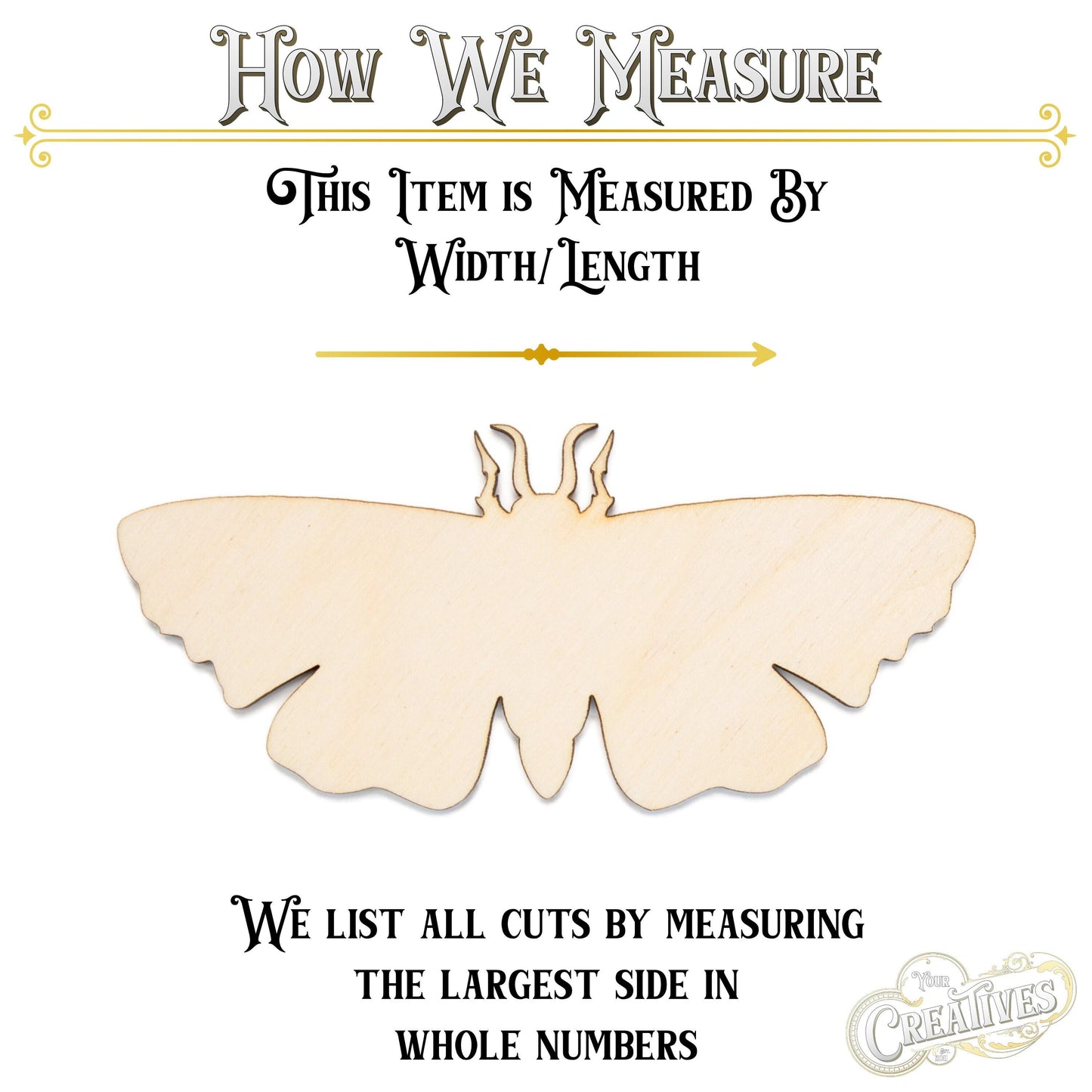 Moth Blank Wood Cutout - Laser Cut Unfinished Craft Shape - Multiple Sizes