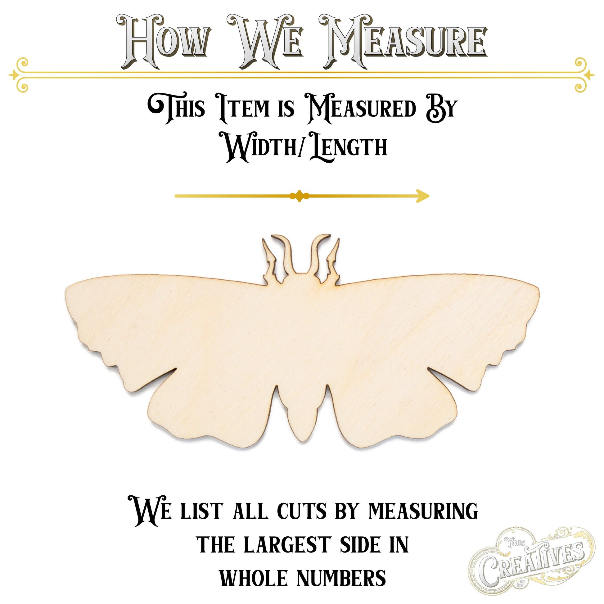 Moth Blank Wood Cutout - Laser Cut Unfinished Craft Shape - Multiple Sizes