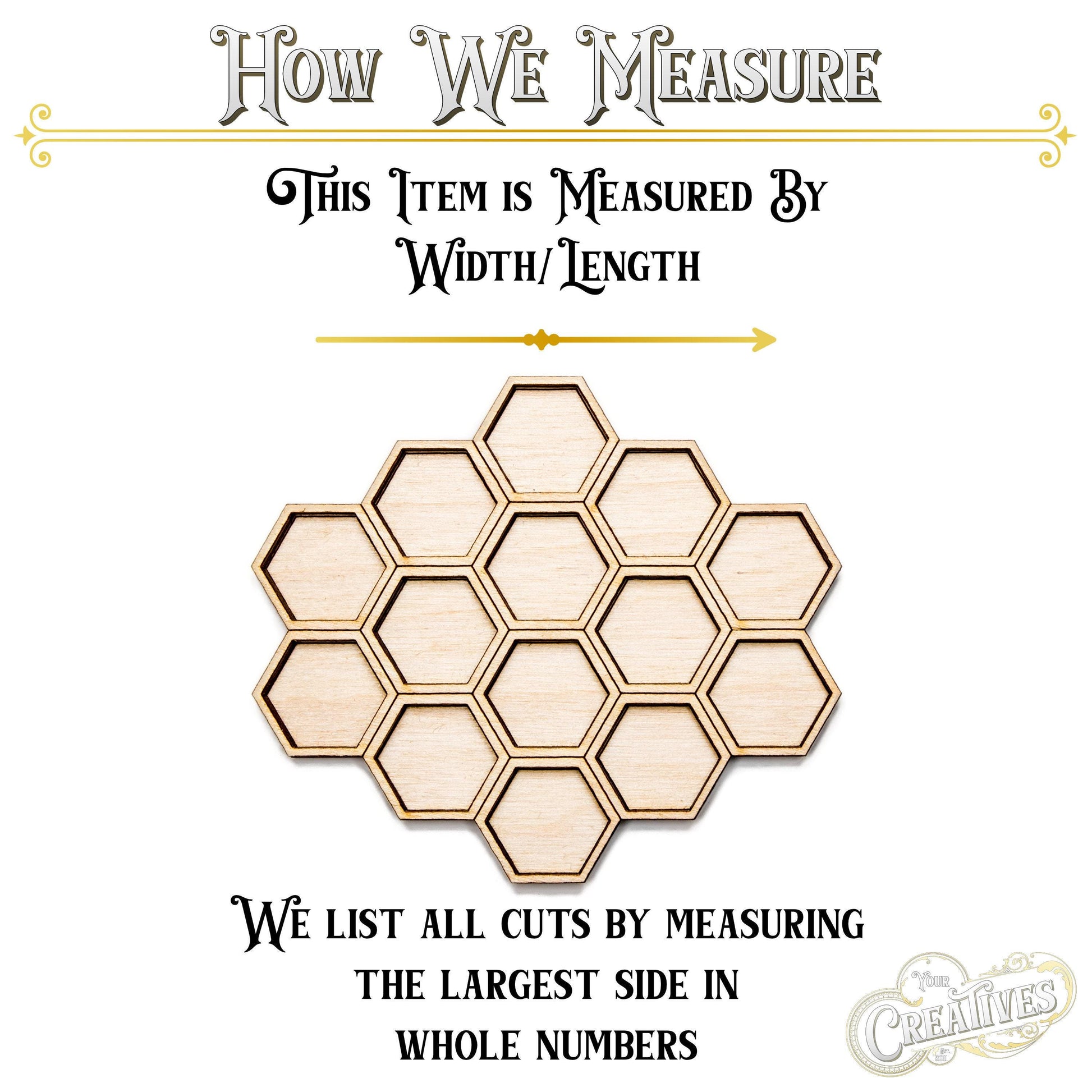 Honeycomb Two Layer Wood Cutout - Laser Cut Unfinished Craft Shape - Multiple Sizes