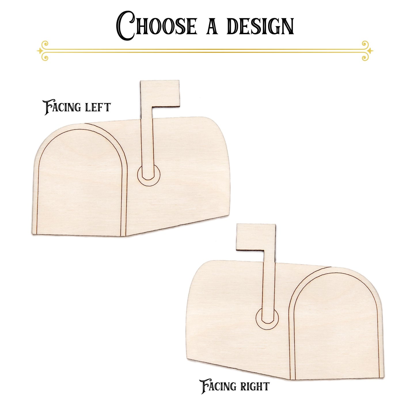 Mailbox Detailed Wood Cutout - Laser Cut Unfinished Craft Shape - Multiple Sizes