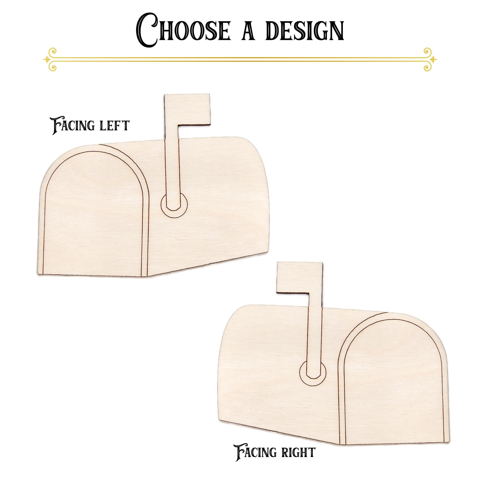 Mailbox Detailed Wood Cutout - Laser Cut Unfinished Craft Shape - Multiple Sizes
