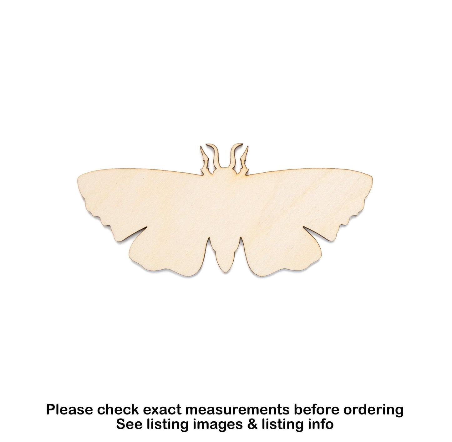 Moth Blank Wood Cutout - Laser Cut Unfinished Craft Shape - Multiple Sizes