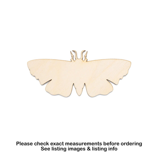 Moth Blank Wood Cutout - Laser Cut Unfinished Craft Shape - Multiple Sizes