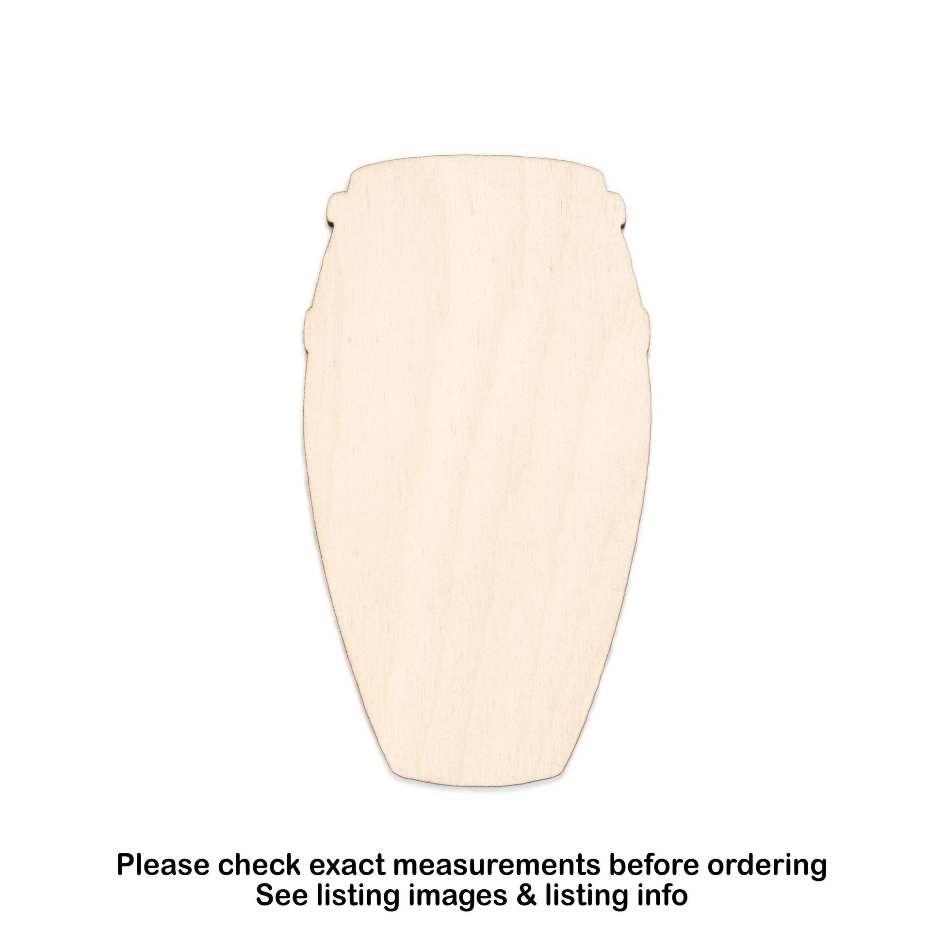 Conga Drum Blank Wood Cutout - Laser Cut Unfinished Craft Shape - Multiple Sizes