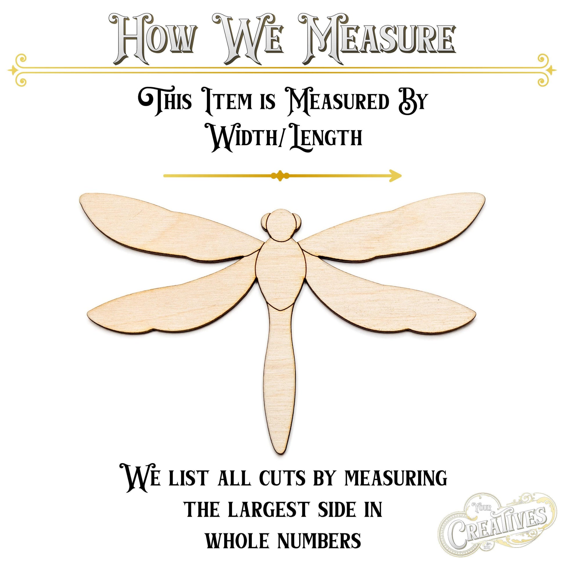 Dragonfly Blank Wood Cutout - Laser Cut Unfinished Craft Shape - Multiple Sizes