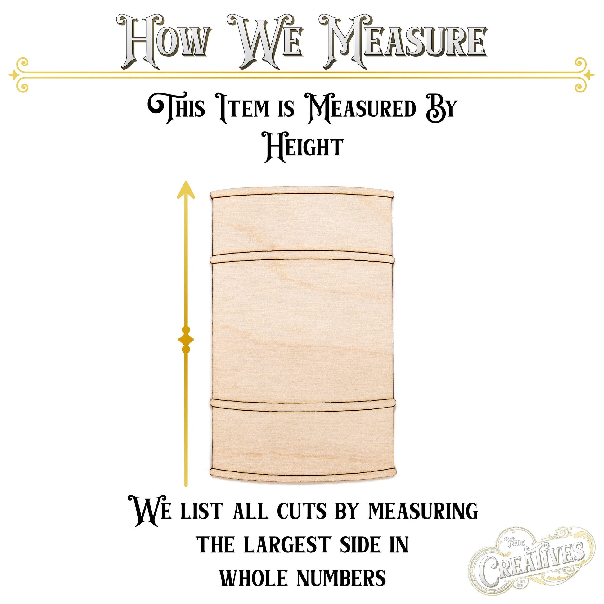 Industrial Barrel Detailed Wood Cutout - Laser Cut Unfinished Craft Shape - Multiple Sizes