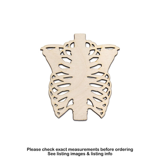 Ribcage Blank Wood Cutout - Laser Cut Unfinished Craft Shape - Multiple Sizes