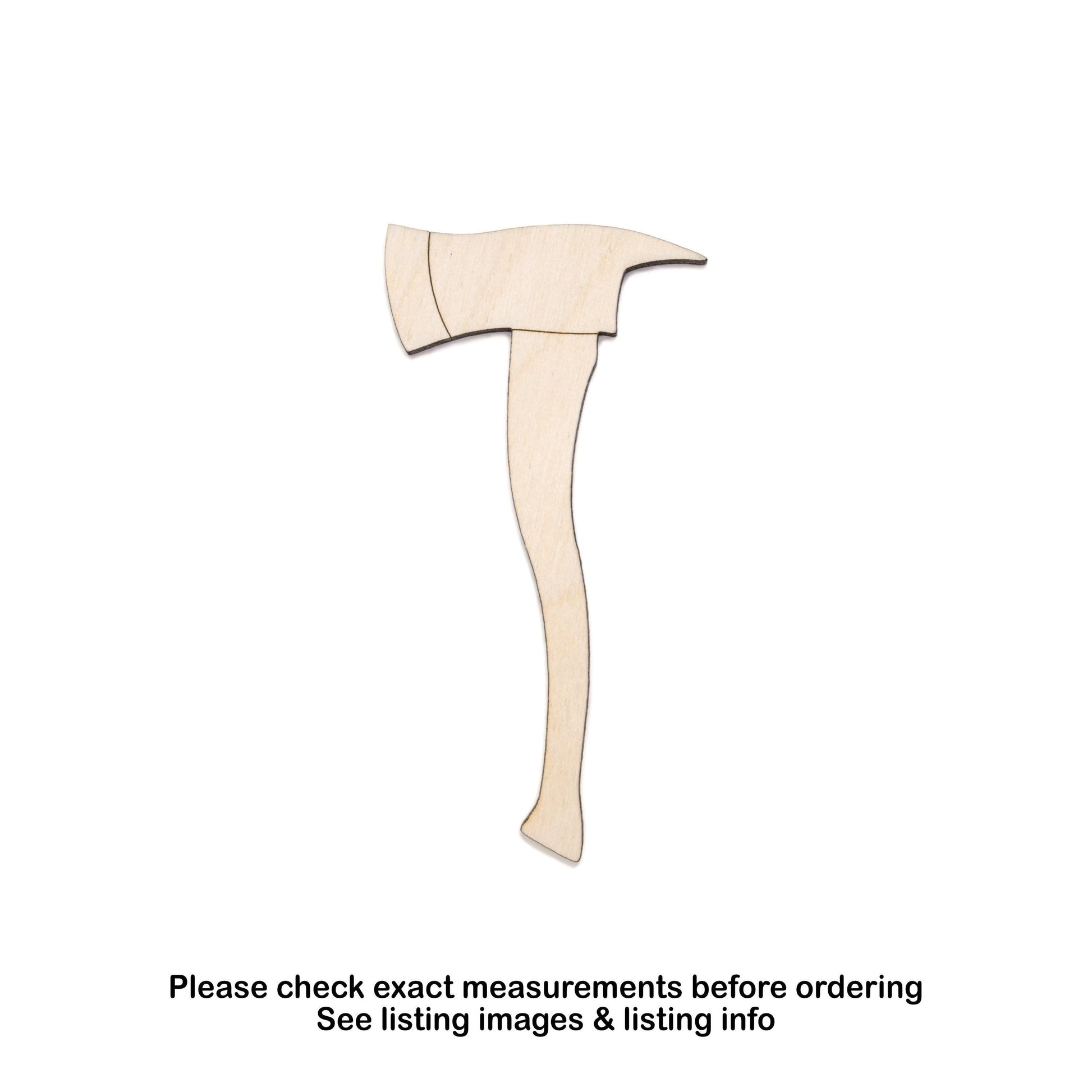 Fire Axe Detailed Wood Cutout - Laser Cut Unfinished Craft Shape - Multiple Sizes