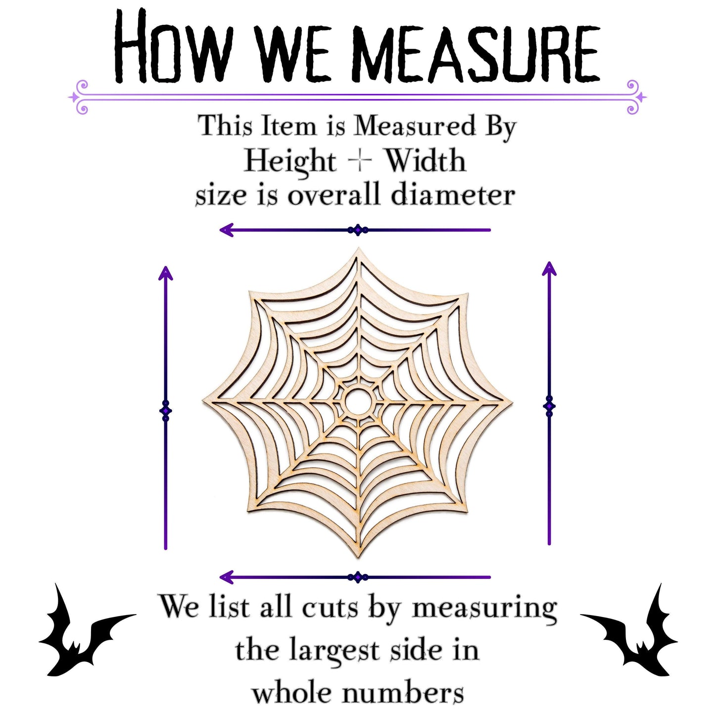 Spider Web Round Wood Cutout - Laser Cut Unfinished Craft Shape - Multiple Sizes