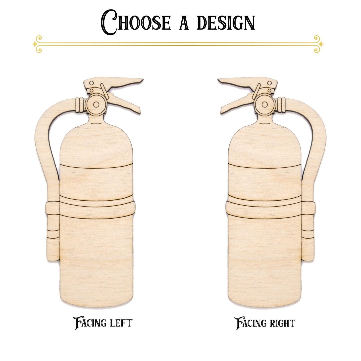 Fire Extinguisher Detailed Wood Cutout - Laser Cut Unfinished Craft Shape - Multiple Sizes