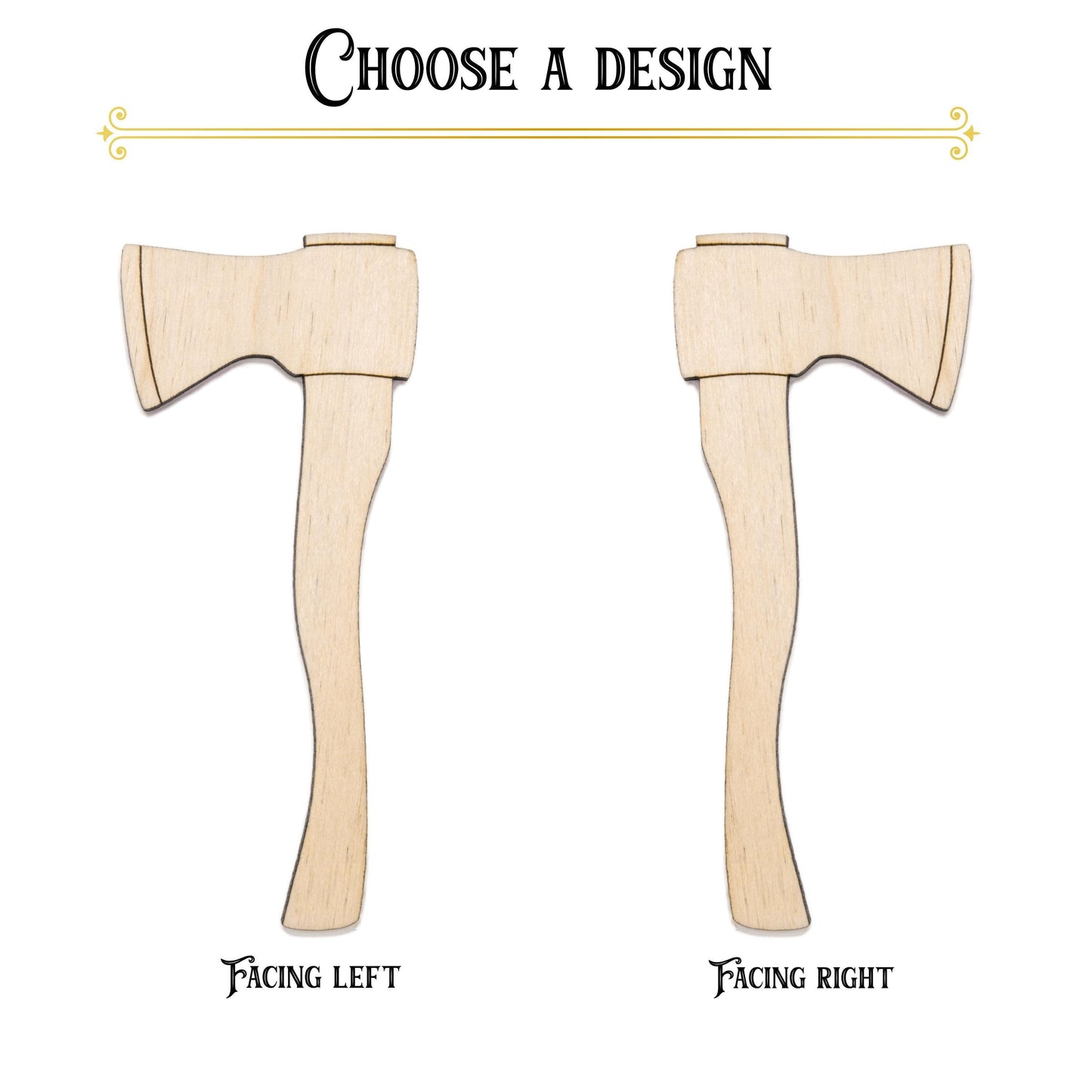 Axe Wood Cutout - Laser Cut Unfinished Craft Shape - Multiple Sizes