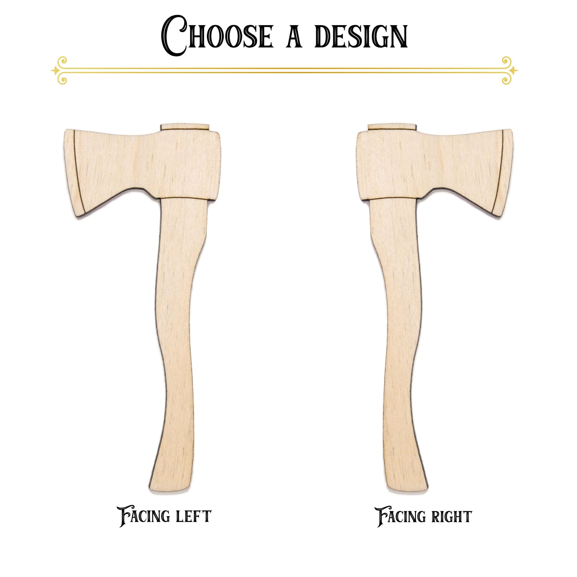 Axe Wood Cutout - Laser Cut Unfinished Craft Shape - Multiple Sizes