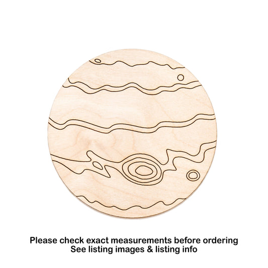 Jupiter Planet Detailed Wood Cutout - Laser Cut Unfinished Craft Shape - Multiple Sizes