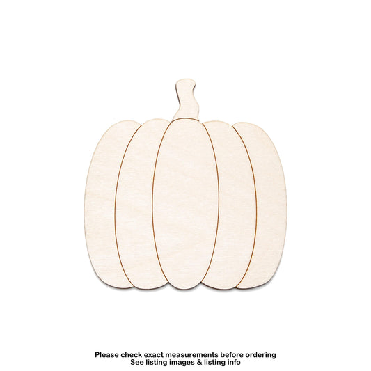 Fall Pumpkin Round Wood Cutout - Laser Cut Unfinished Craft Shape - Multiple Sizes