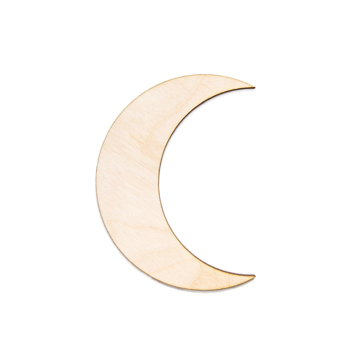 Crescent Moon Blank Wood Cutout - Laser Cut Unfinished Craft Shape - Multiple Sizes