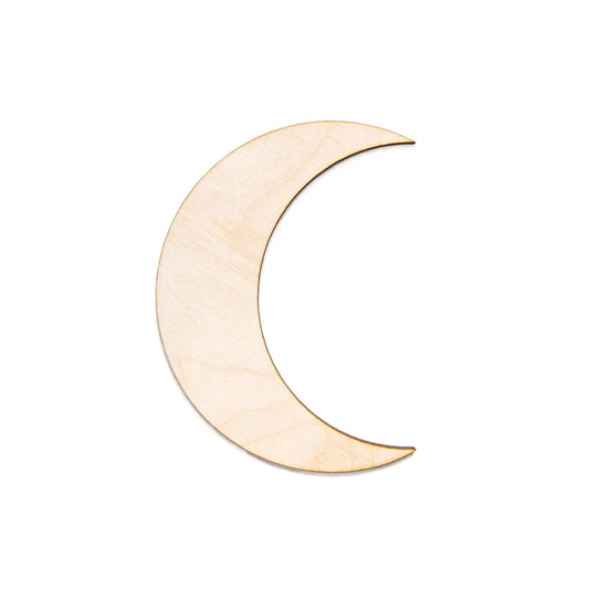 Crescent Moon Blank Wood Cutout - Laser Cut Unfinished Craft Shape - Multiple Sizes
