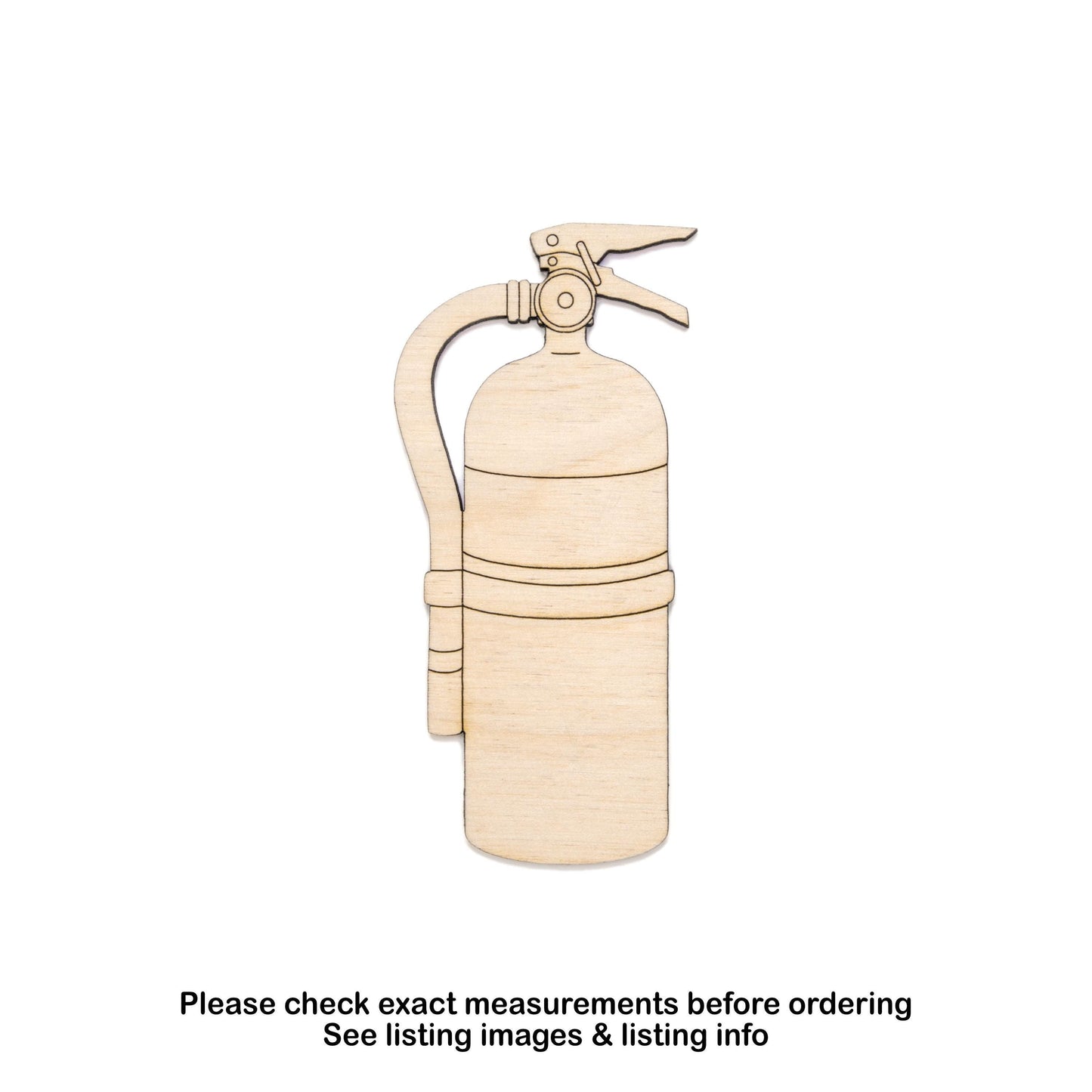 Fire Extinguisher Detailed Wood Cutout - Laser Cut Unfinished Craft Shape - Multiple Sizes