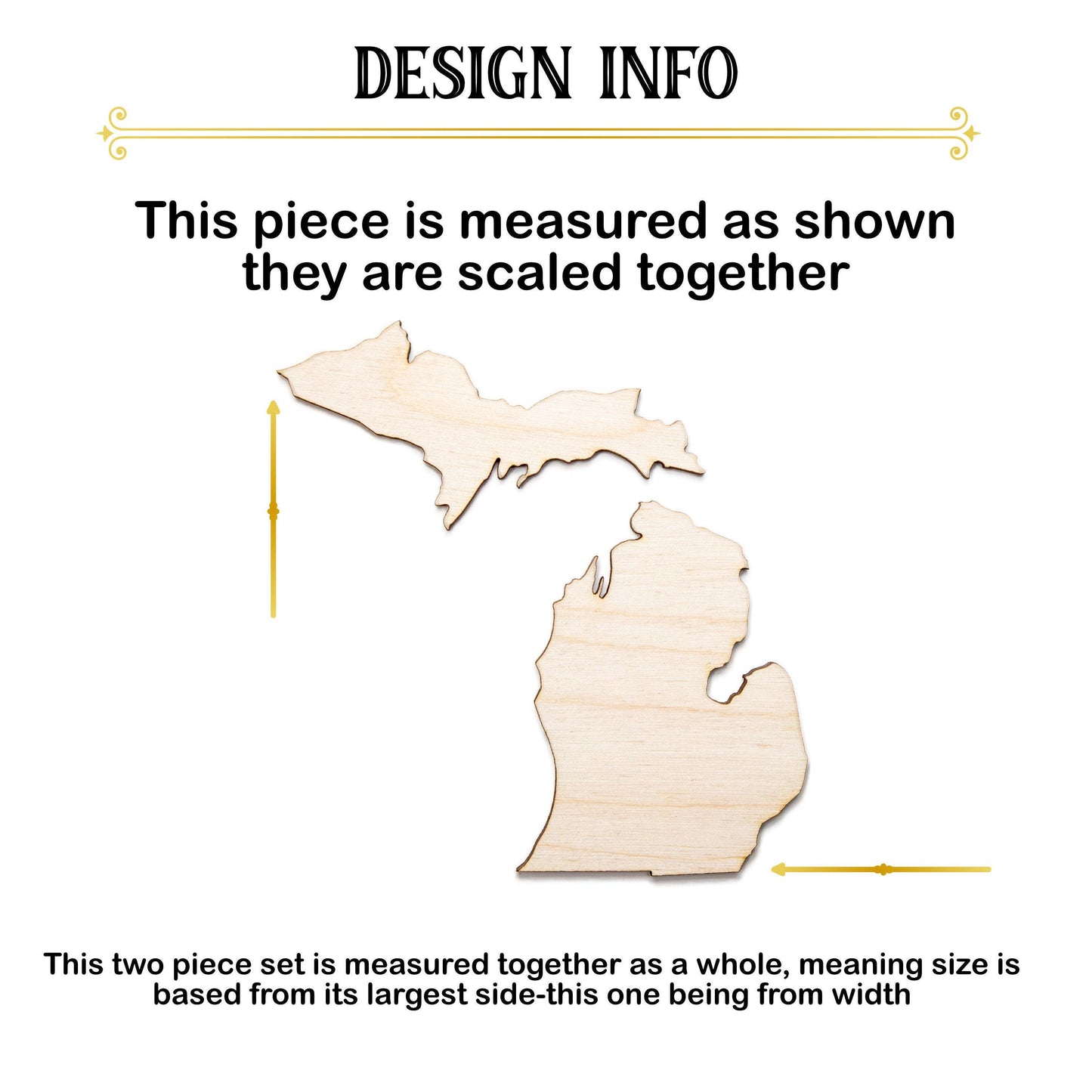 Michigan State Blank Wood Cutout - Laser Cut Unfinished Craft Shape - Multiple Sizes
