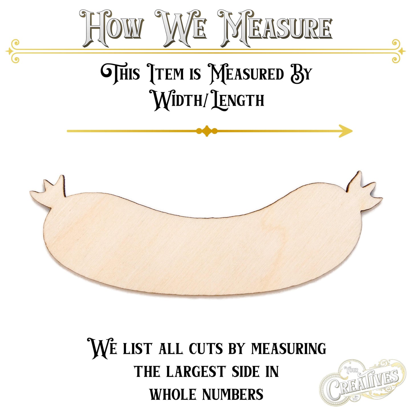 Sausage Blank Wood Cutout - Laser Cut Unfinished Craft Shape - Multiple Sizes