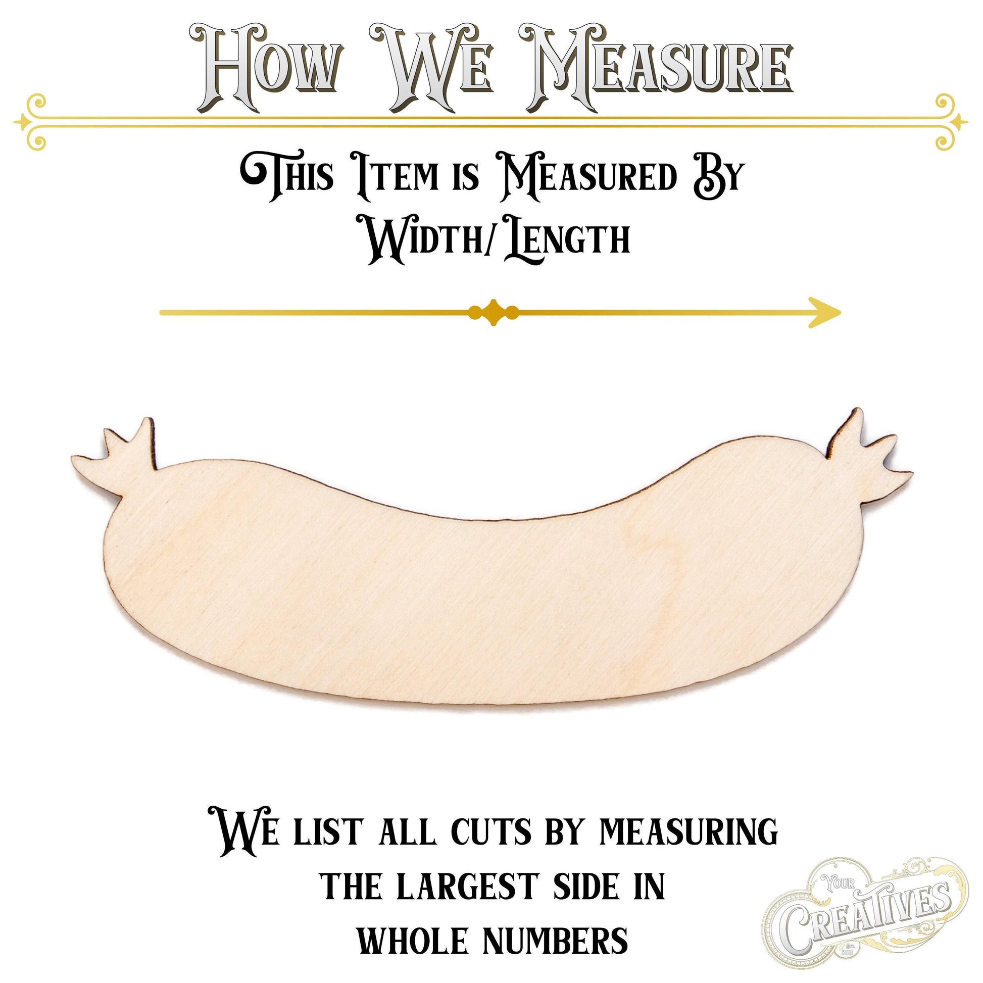 Sausage Blank Wood Cutout - Laser Cut Unfinished Craft Shape - Multiple Sizes
