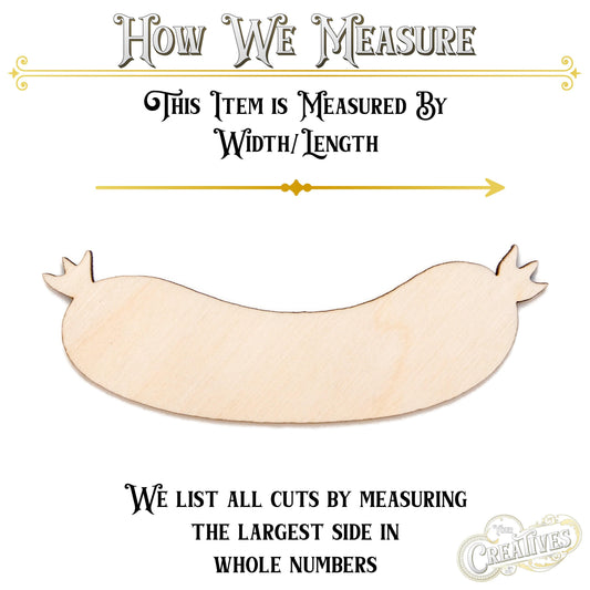 Sausage Blank Wood Cutout - Laser Cut Unfinished Craft Shape - Multiple Sizes