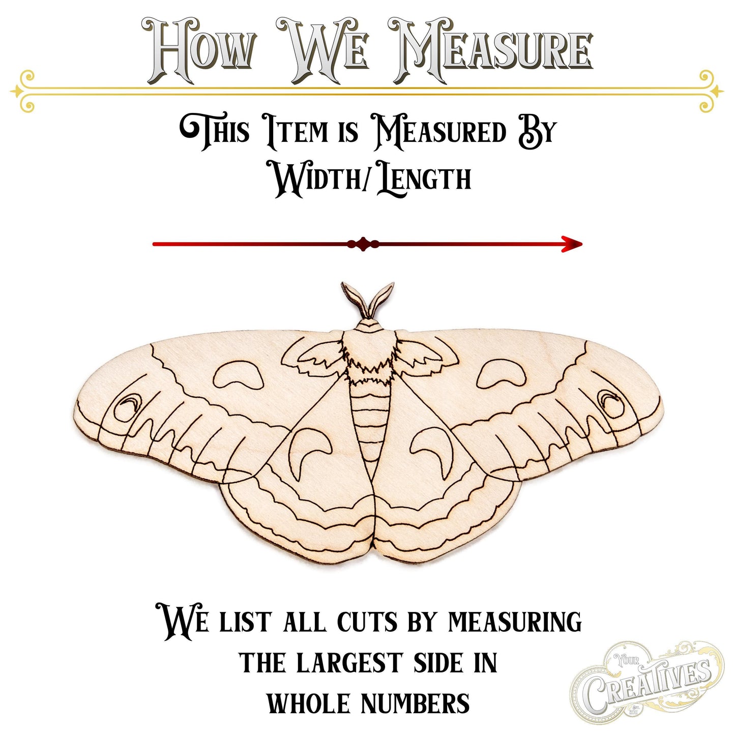 Cecropia Moth Detailed Wood Cutout - Laser Cut Unfinished Craft Shape - Multiple Sizes