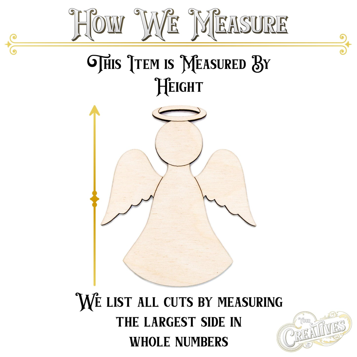 Angel Halo Wood Cutout - Laser Cut Unfinished Craft Shape - Multiple Sizes