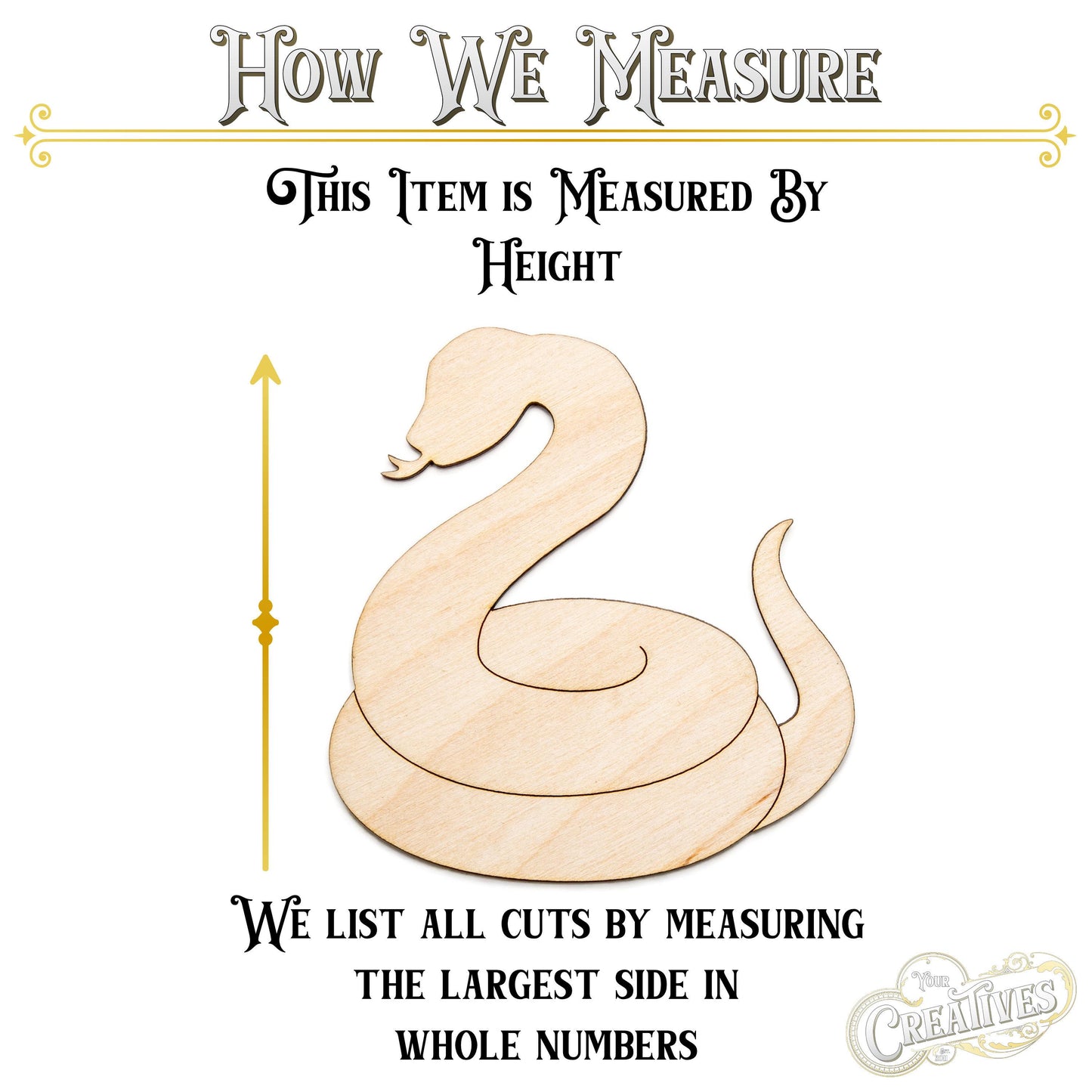 Coiled Snake Blank Wood Cutout - Laser Cut Unfinished Craft Shape - Multiple Sizes