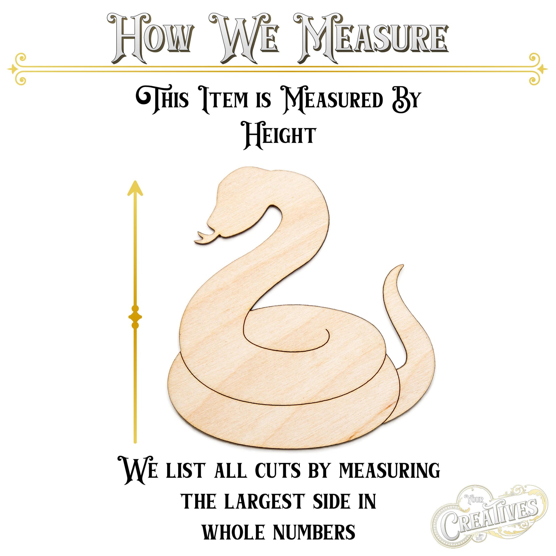 Coiled Snake Blank Wood Cutout - Laser Cut Unfinished Craft Shape - Multiple Sizes