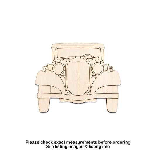 Classic Car Wood Cutout - Laser Cut Unfinished Craft Shape - Multiple Sizes