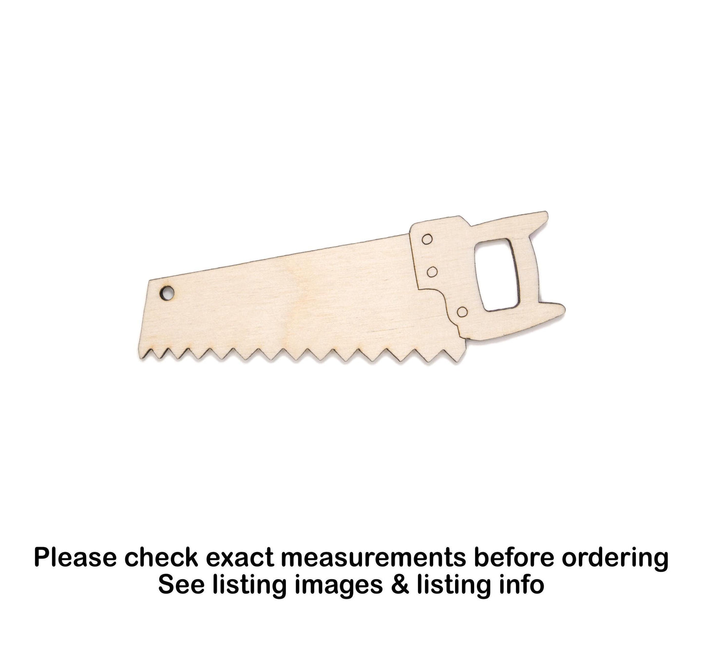 Hand Saw Detailed Wood Cutout - Laser Cut Unfinished Craft Shape - Multiple Sizes
