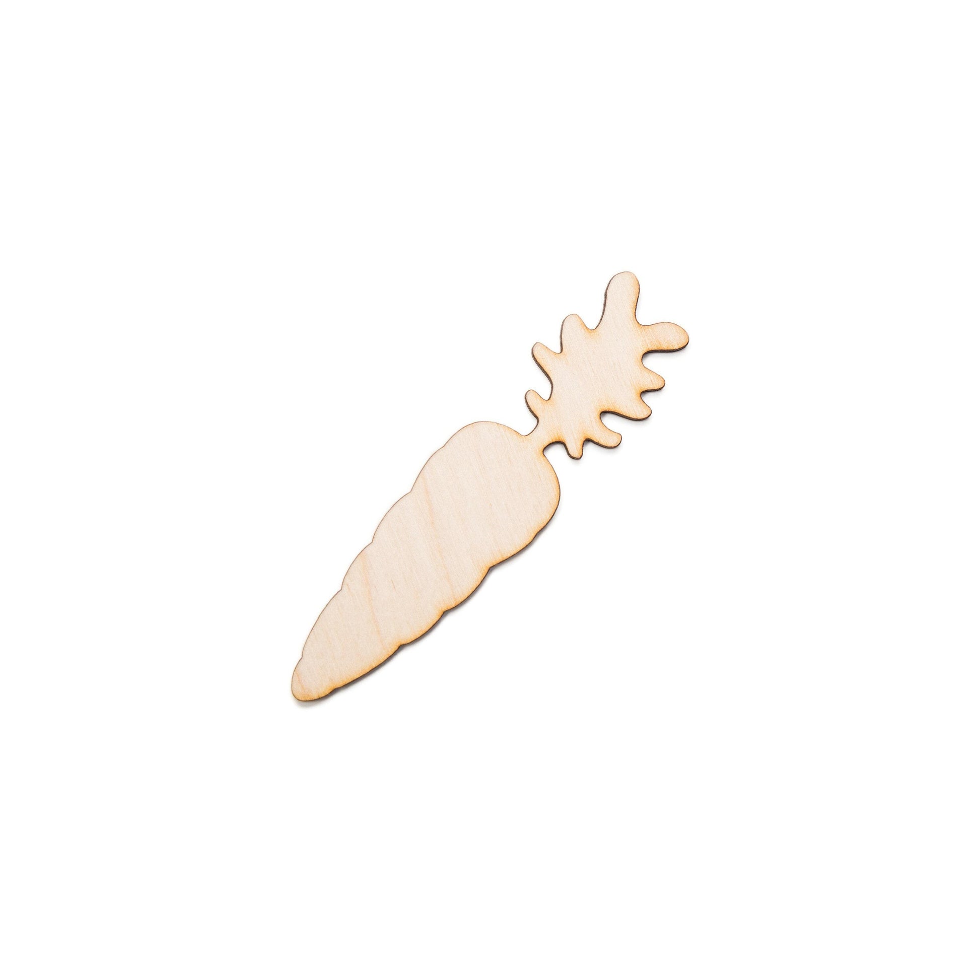 Carrot Wood Cutout - Laser Cut Unfinished Craft Shape - Multiple Sizes