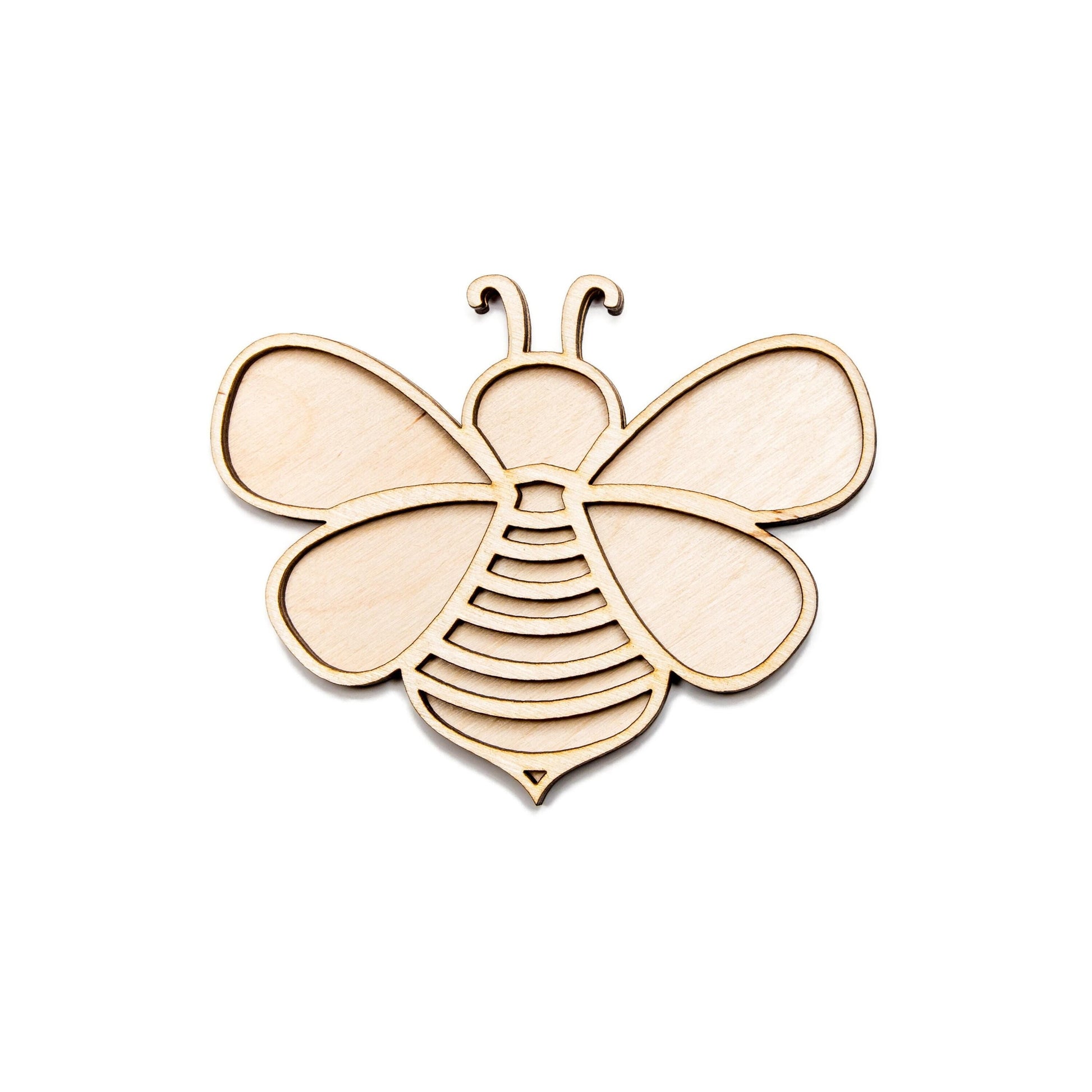 Cute Bee Layered Wood Cutout - Laser Cut Unfinished Craft Shape - Multiple Sizes