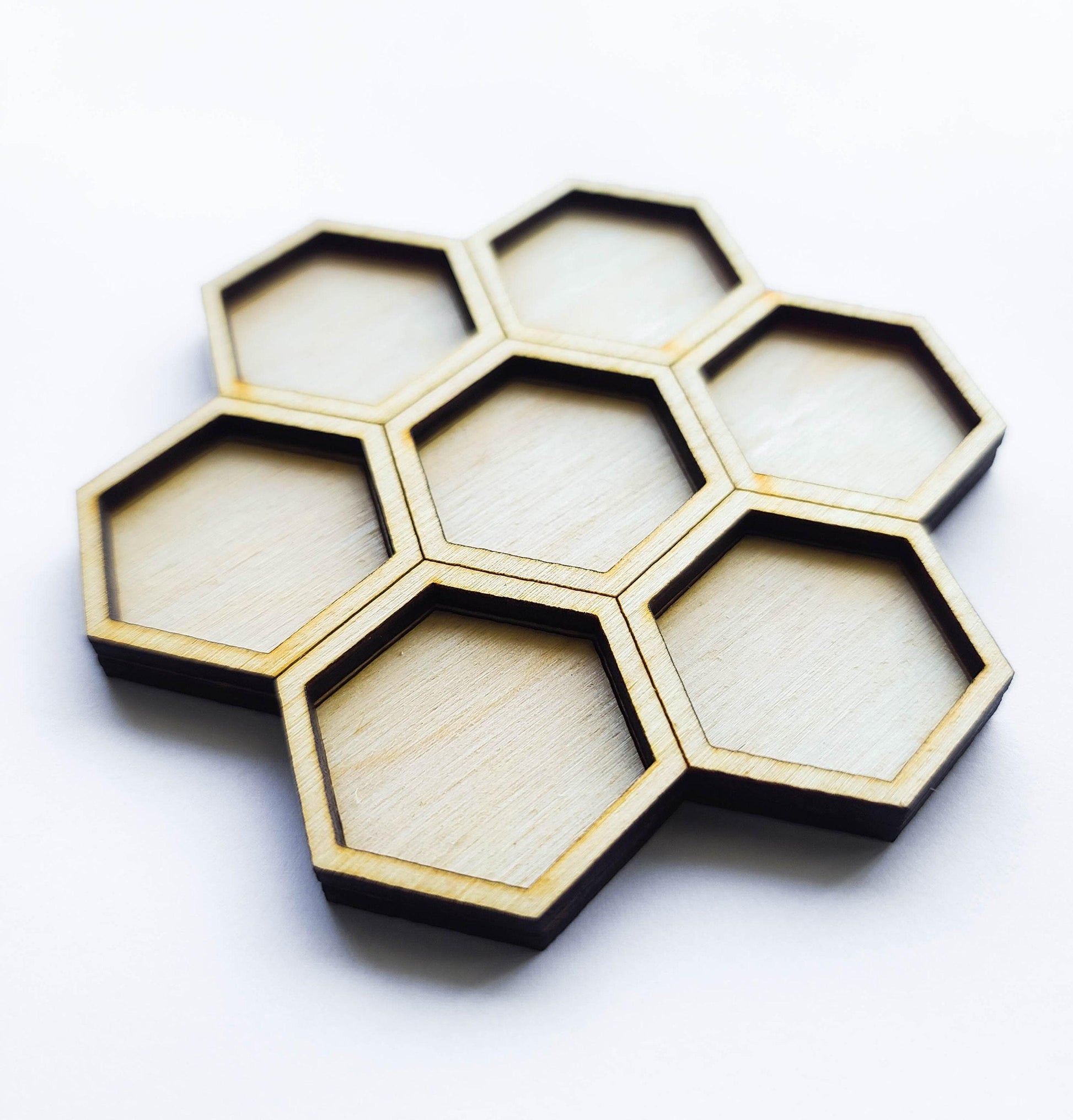 Honeycomb Round Two Layer Wood Cutout - Laser Cut Craft Shape - Multiple Sizes