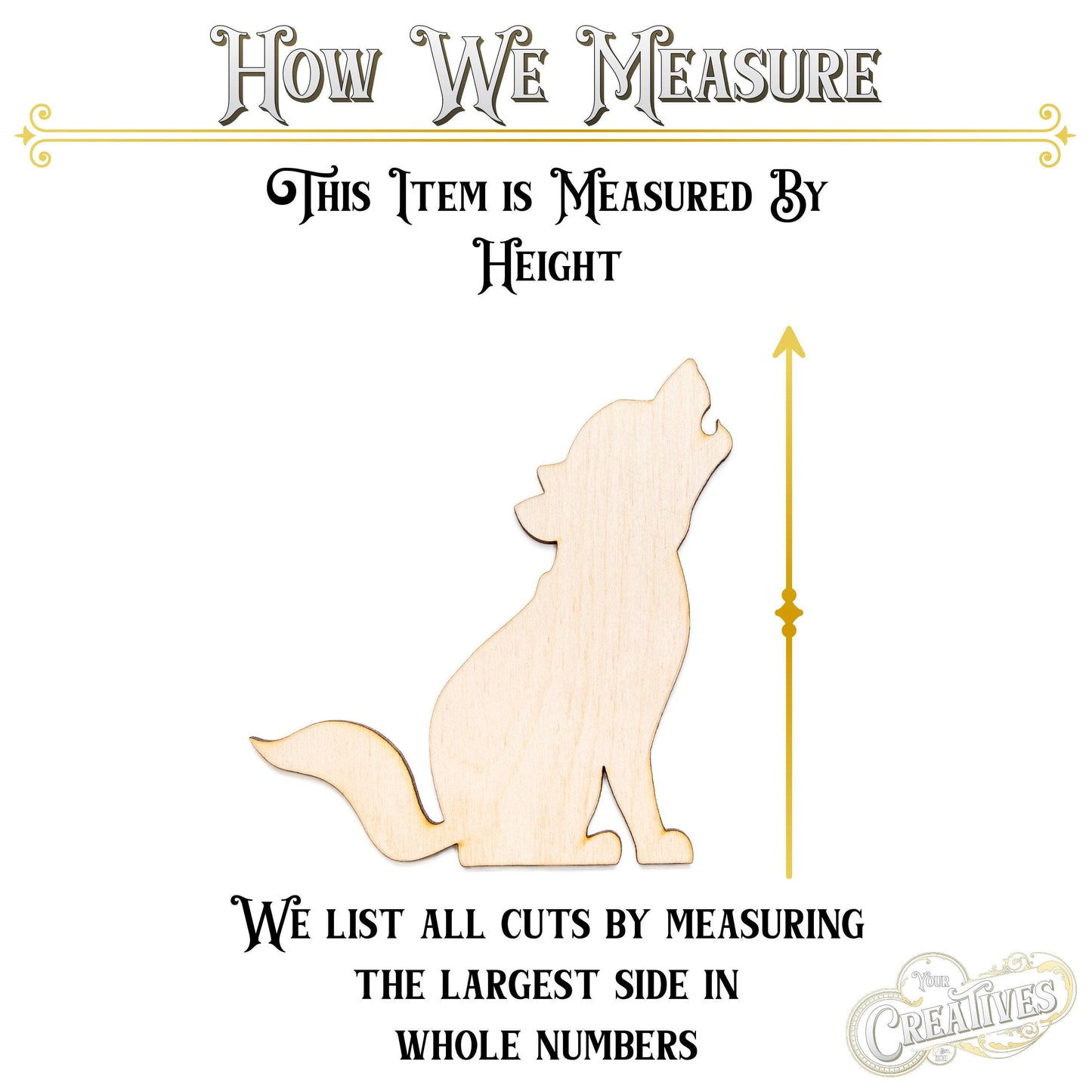 Baby Howling Wolf Blank Wood Cutout - Laser Cut Unfinished Craft Shape - Multiple Sizes