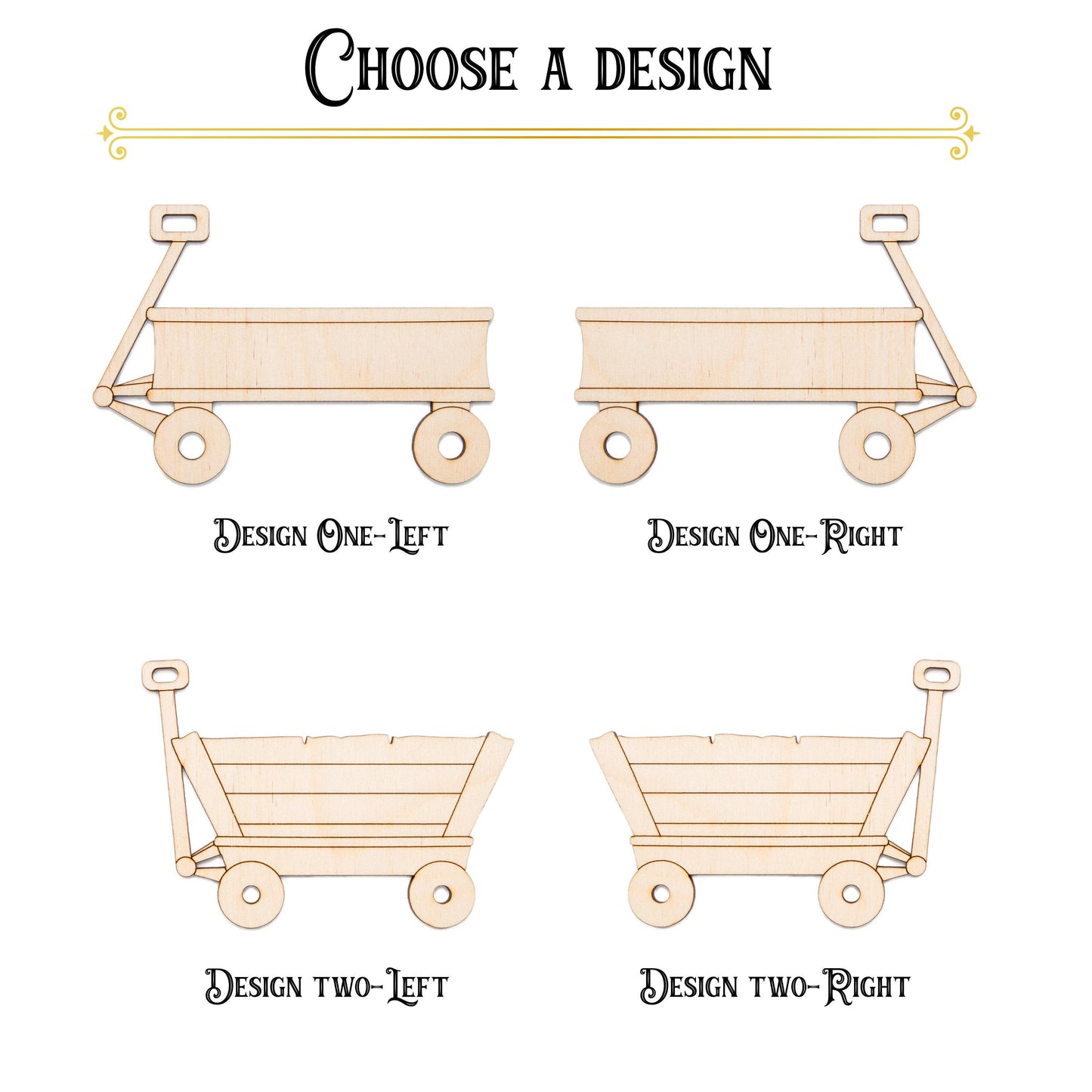 Toy Wagon Detailed Wood Cutout - Laser Cut Unfinished Craft Shape - Multiple Sizes