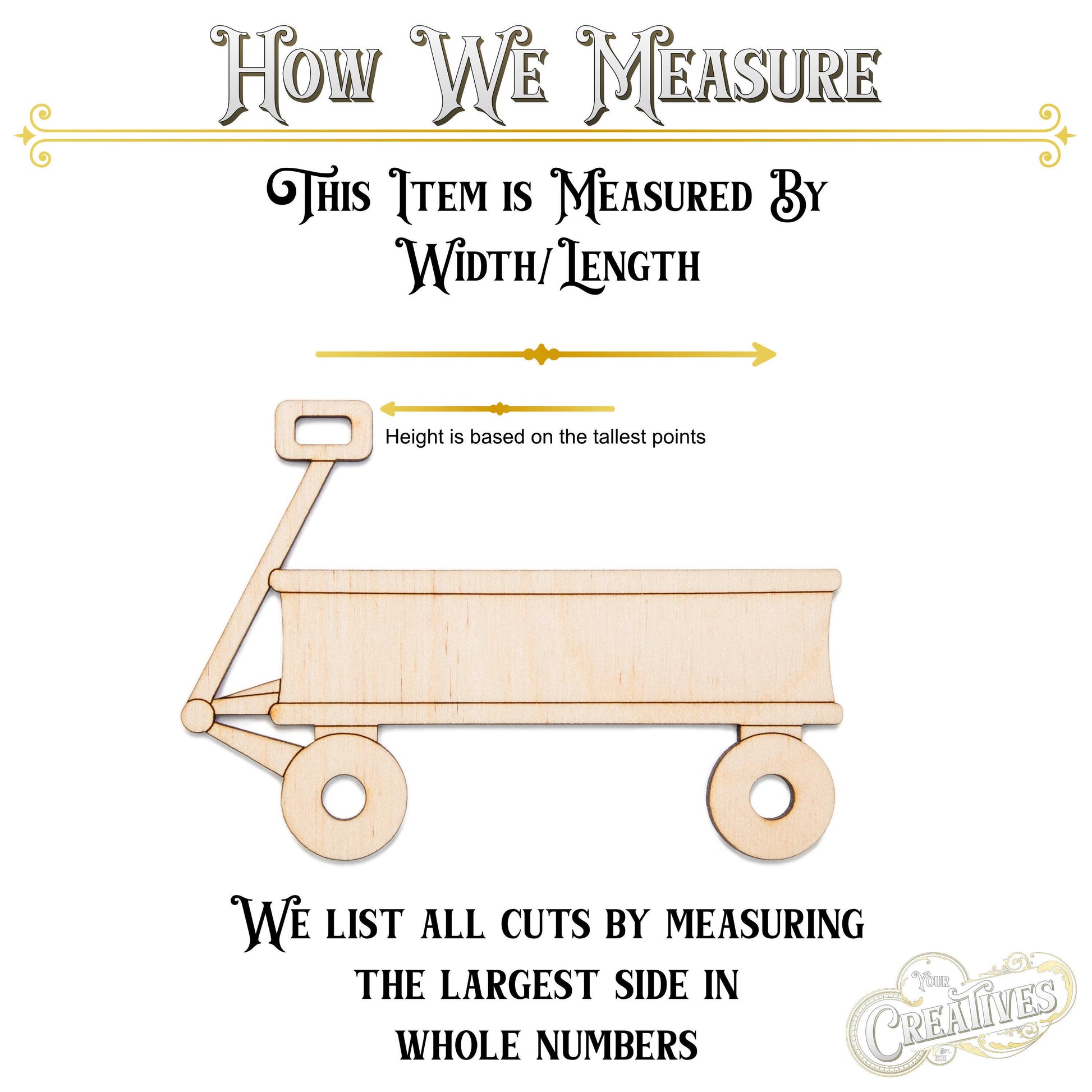 Toy Wagon Detailed Wood Cutout - Laser Cut Unfinished Craft Shape - Multiple Sizes