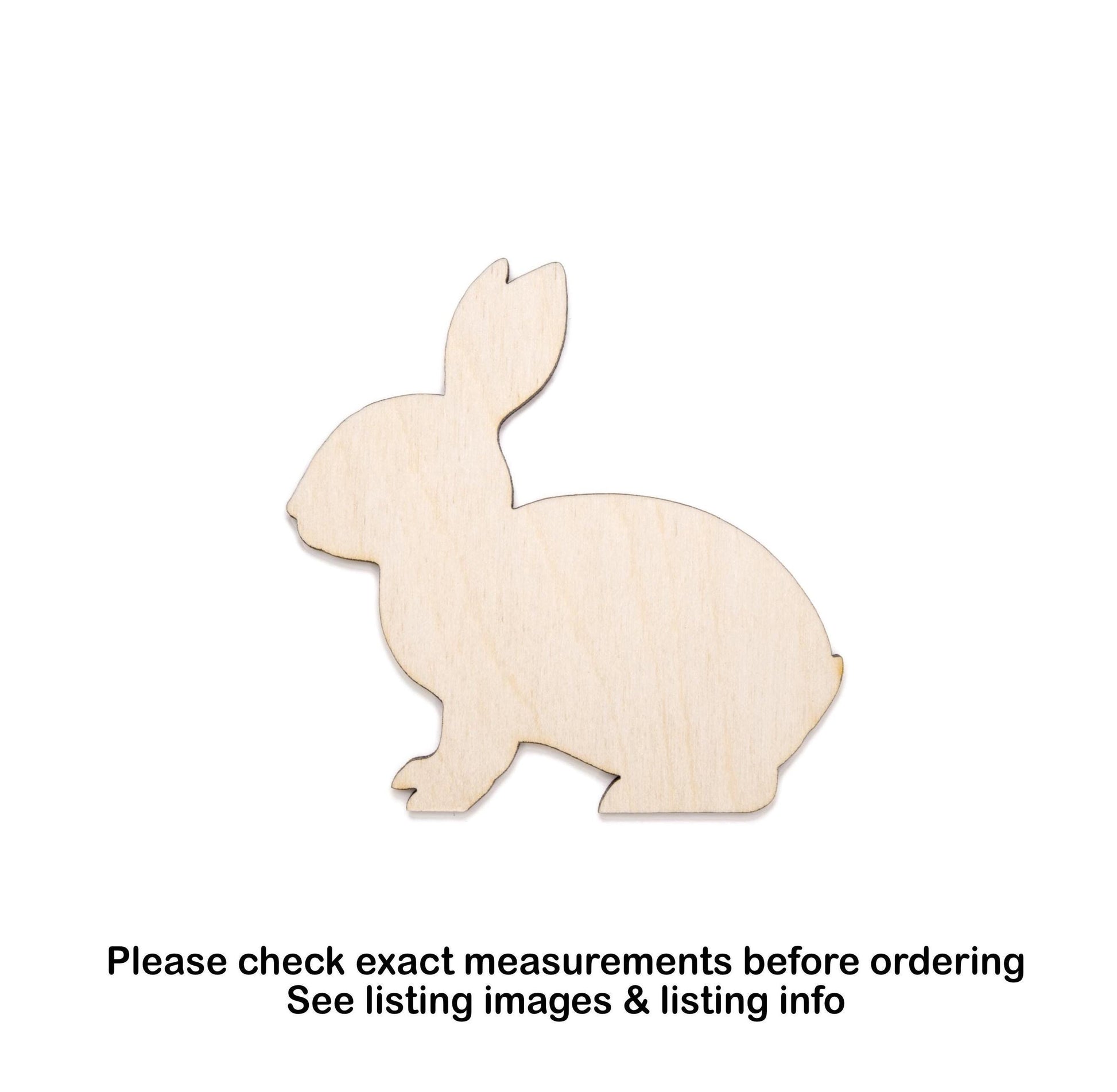 Rabbit Blank Wood Cutout - Laser Cut Unfinished Craft Shape - Multiple Sizes