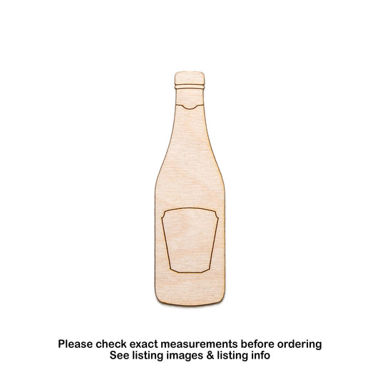 Ketchup Bottle Wood Cutout - Laser Cut Unfinished Craft Shape - Multiple Sizes