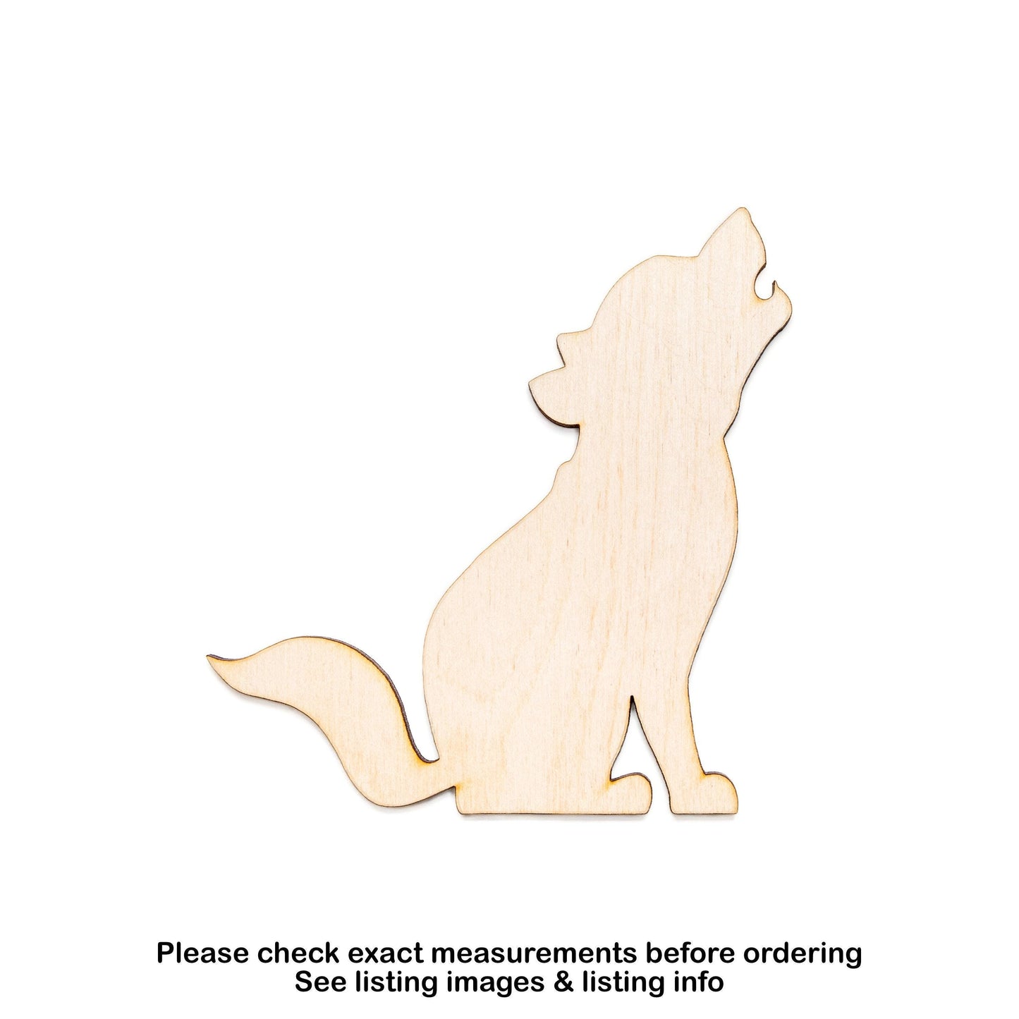 Baby Howling Wolf Blank Wood Cutout - Laser Cut Unfinished Craft Shape - Multiple Sizes