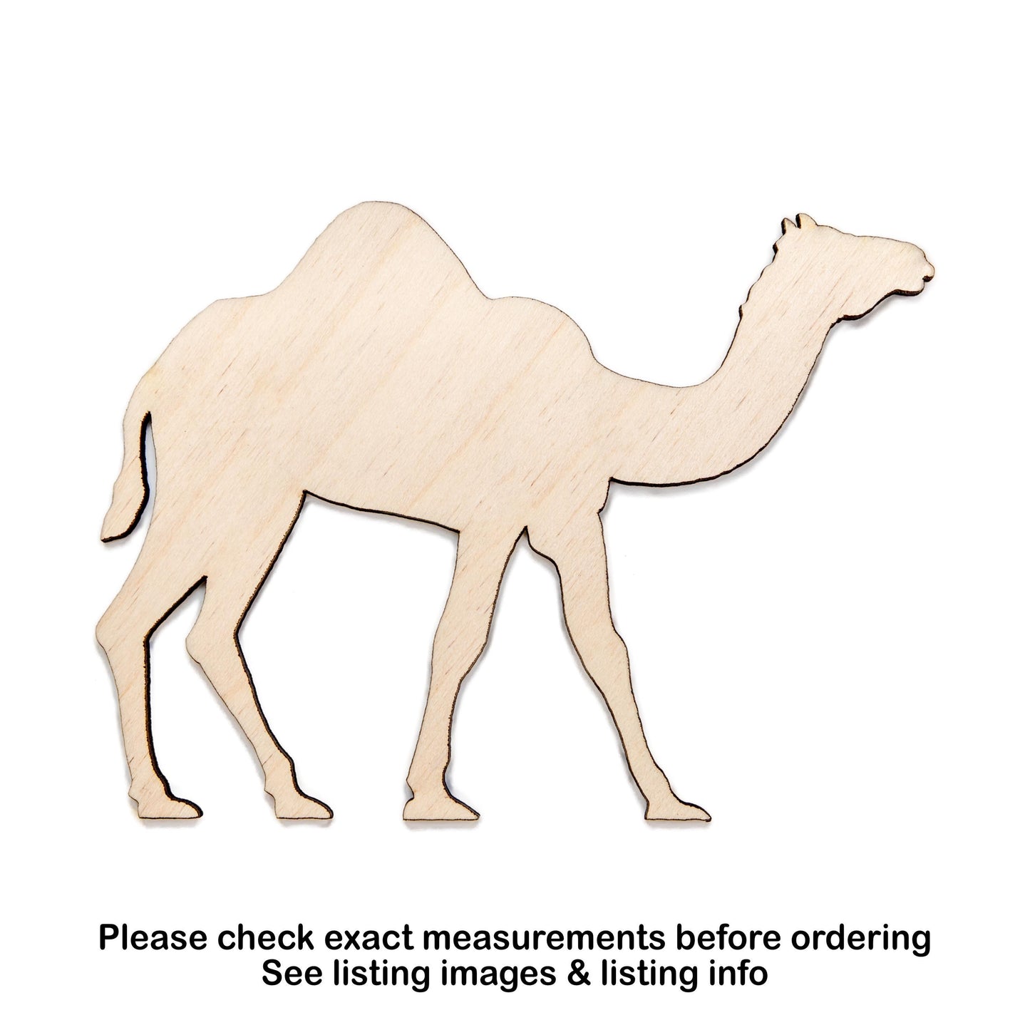 Camel Blank Wood Cutout - Laser Cut Unfinished Craft Shape - Multiple Sizes
