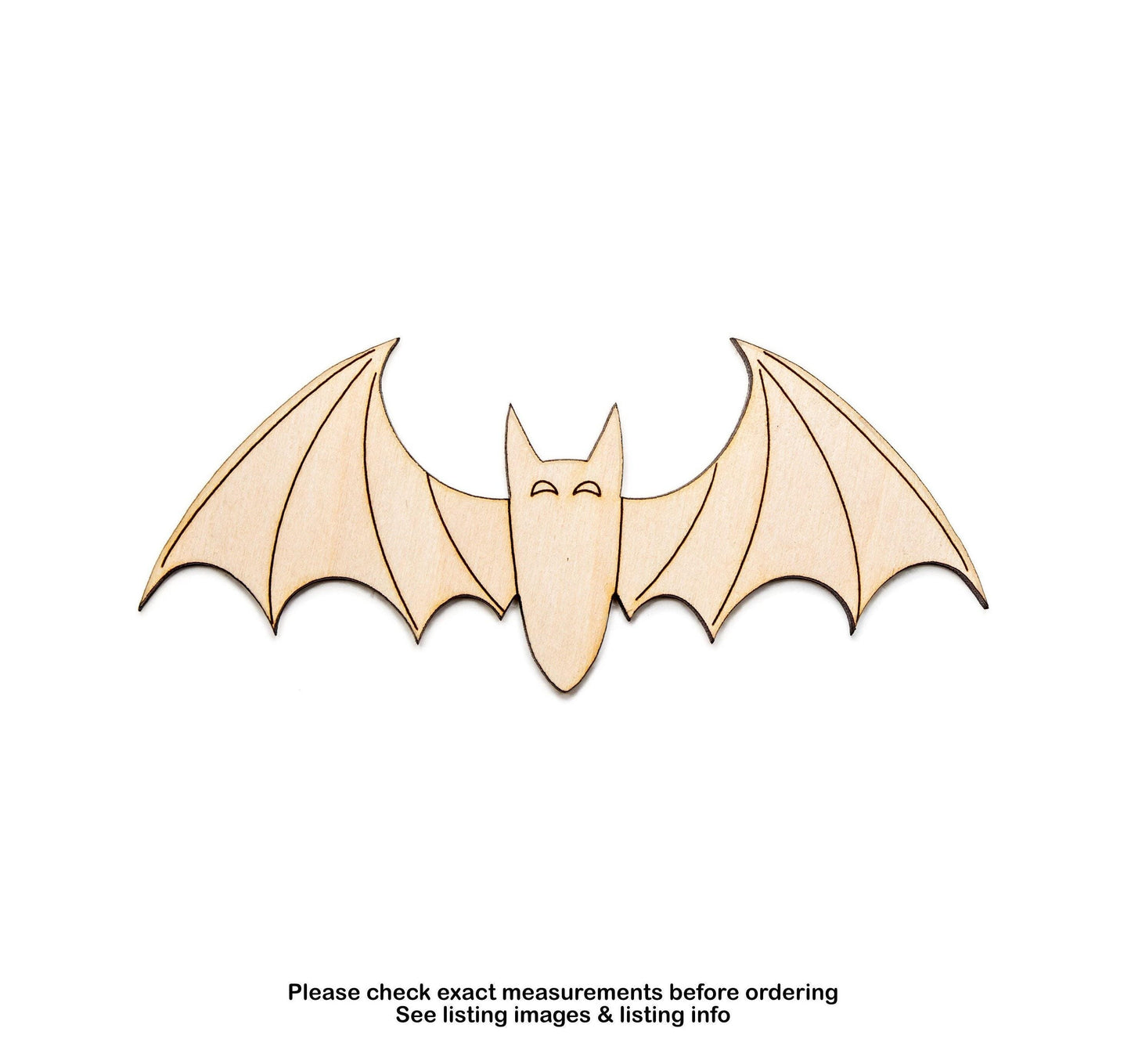 Bat Wood Cutout - Laser Cut Unfinished Craft Shape - Multiple Sizes
