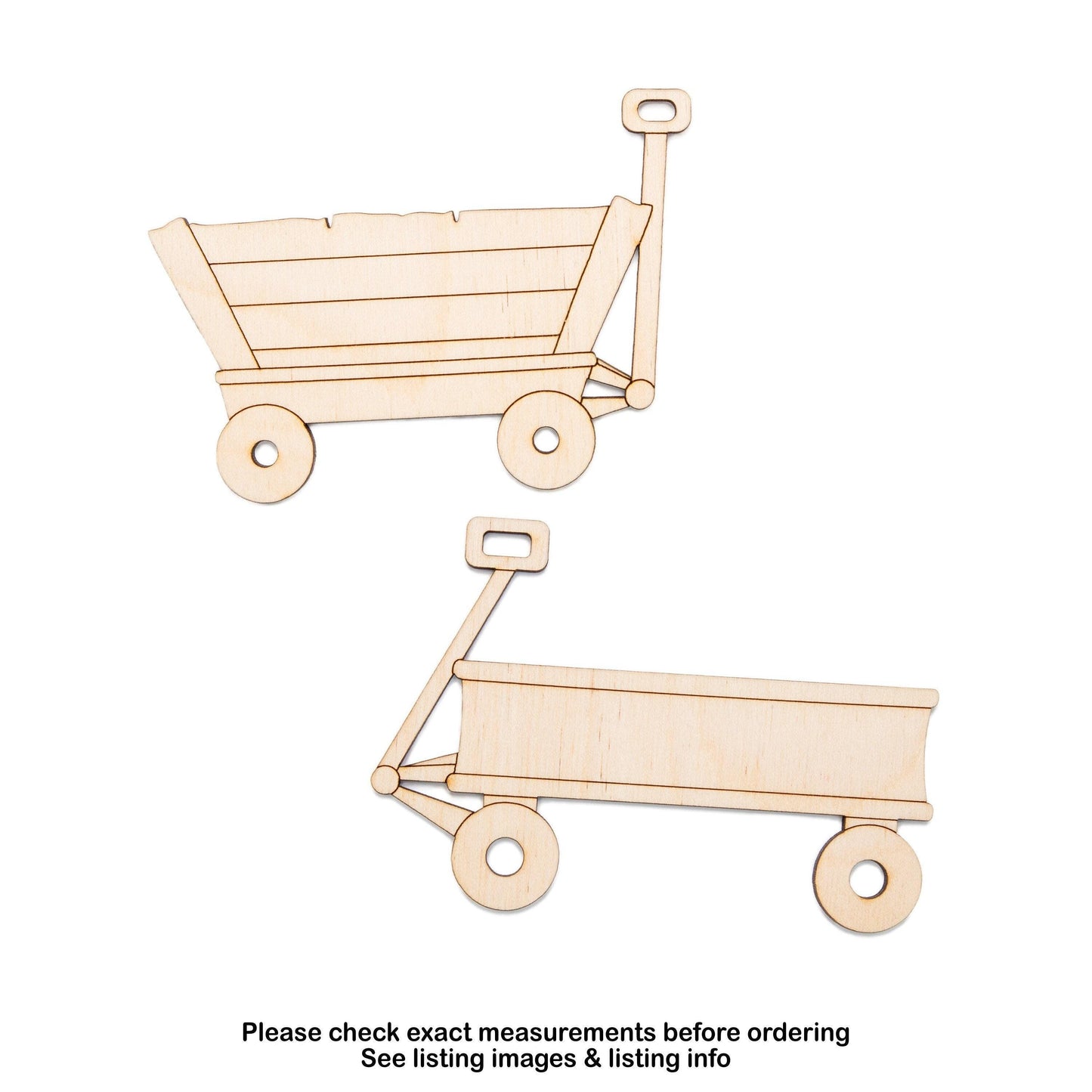 Toy Wagon Detailed Wood Cutout - Laser Cut Unfinished Craft Shape - Multiple Sizes