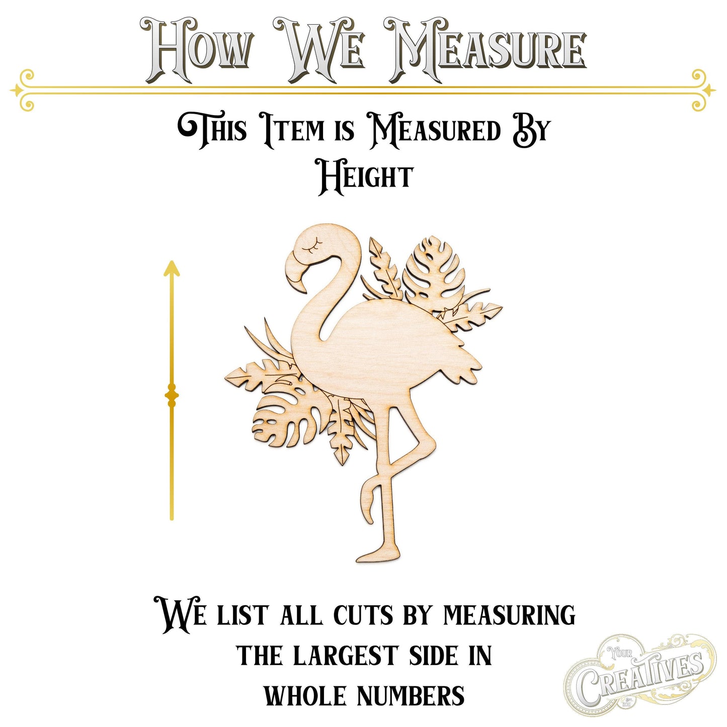 Tropical Flamingo Wood Cutout - Laser Cut Unfinished Craft Shape - Multiple Sizes