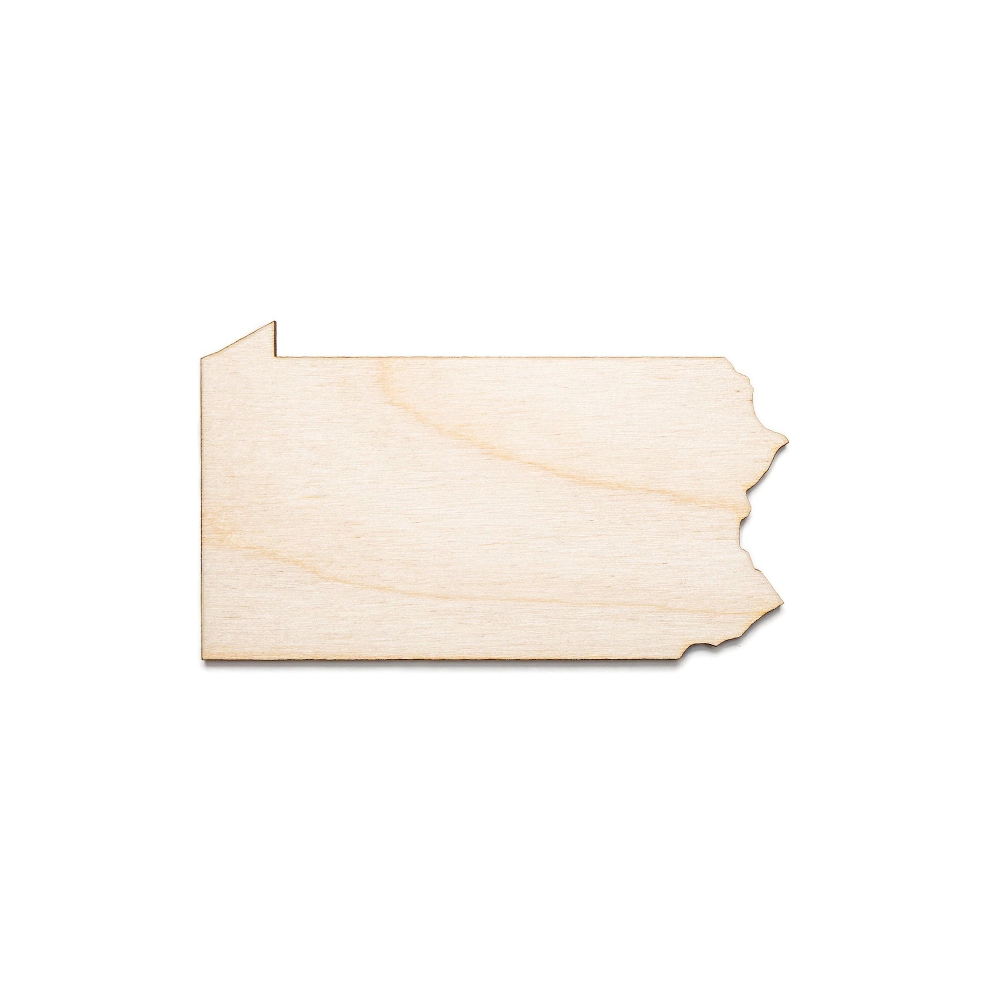 Pennsylvania State Wood Cutout - Laser Cut Unfinished Craft Shape - Multiple Sizes