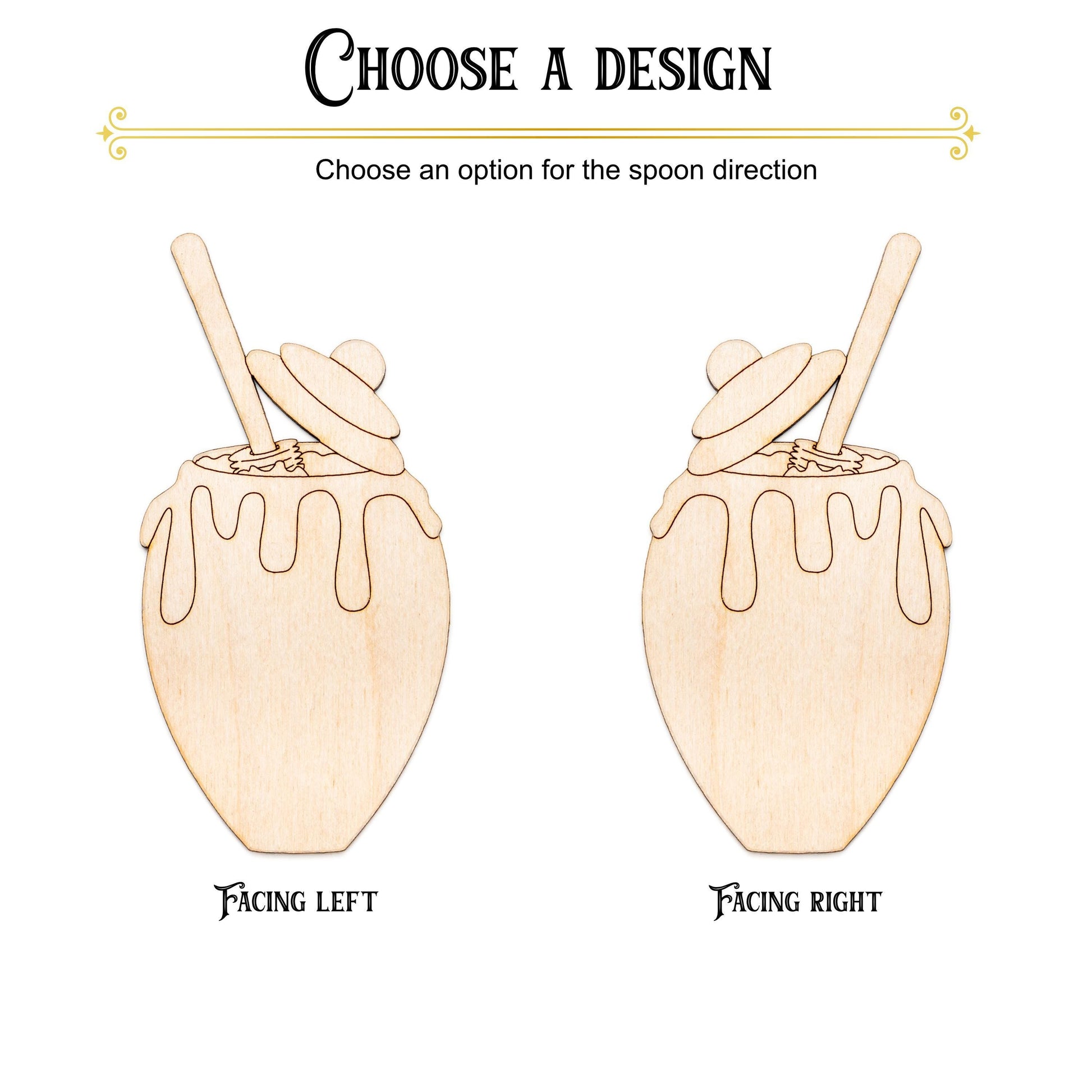 Open Honey Pot Wood Cutout - Laser Cut Unfinished Craft Shape - Multiple Sizes