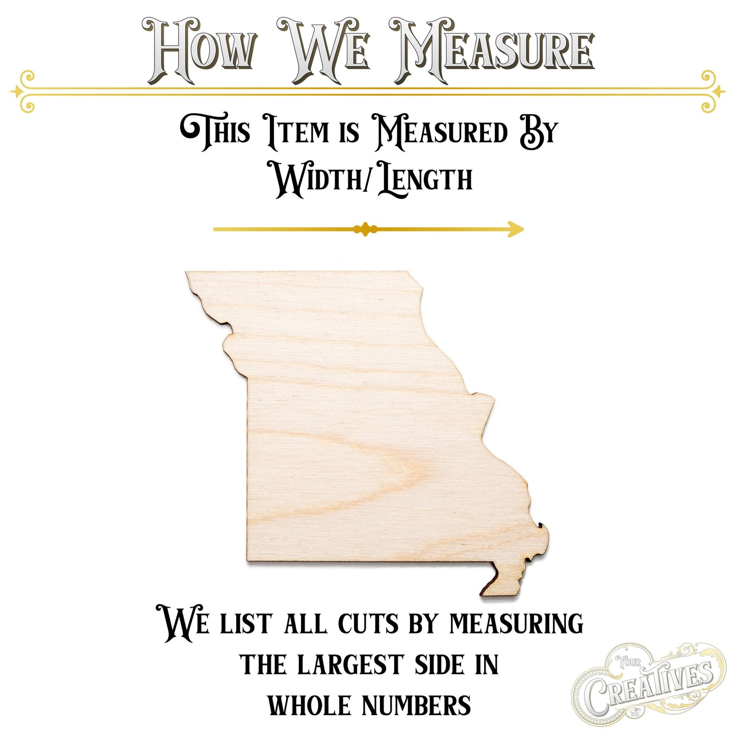 Missouri State Wood Cutout - Laser Cut Unfinished Craft Shape - Multiple Sizes